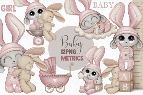 Baby Metrics Watercolour Set: Illustrations for Branding