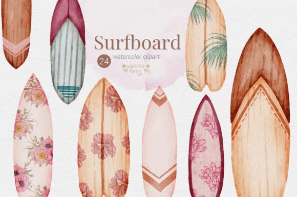 h1Summer Surfboard Watercolor Clipart – A Niche Design for Summer-Themed Illustrations/h1
