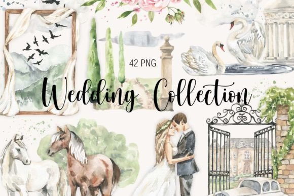 h1Watercolor Wedding Collection Clipart for Illustrations Sellersh1