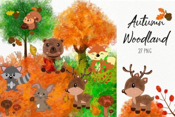 Watercolor Autumn Animals Illustrations Review