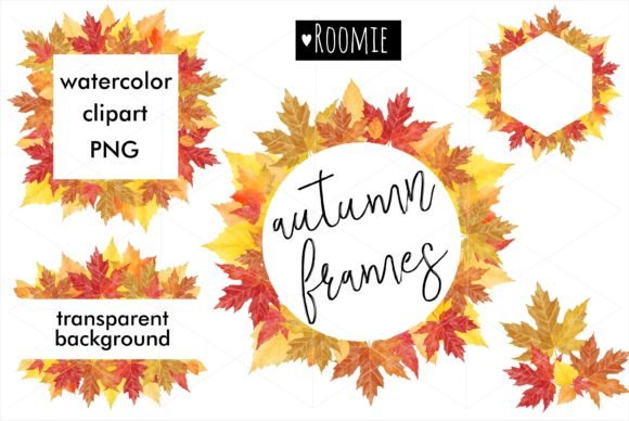 Watercolor Autumn Wreaths PNG Frames: Illustrations Review