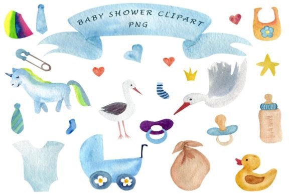Watercolor Baby Shower Clipart: Illustrations That Sell for Baby Toy Themes