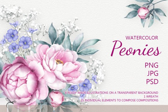 Watercolor Floral Illustrations for Bloggers and Digital Publishers