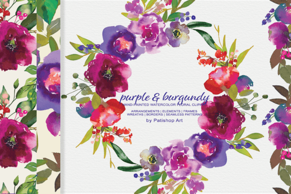Watercolor Flowers Clipart Patterns: Illustrations Review