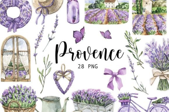 Watercolor Provence Lavender Clipart: Illustrations Review