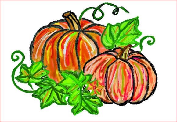 Watercolor Pumpkins PNG: A Seasonal Illustration for Bloggers and Digital Publishers