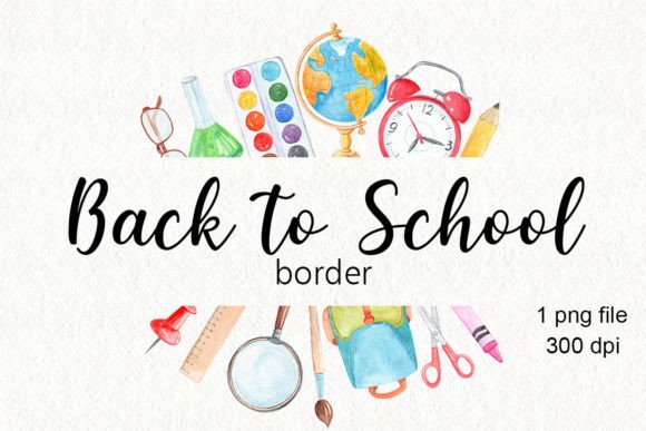 Watercolor School Border PNG: A Versatile Illustration for Creative Blog Design