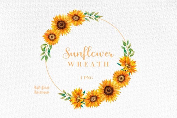 Watercolor Sunflower Wreath Png: Illustrations Review